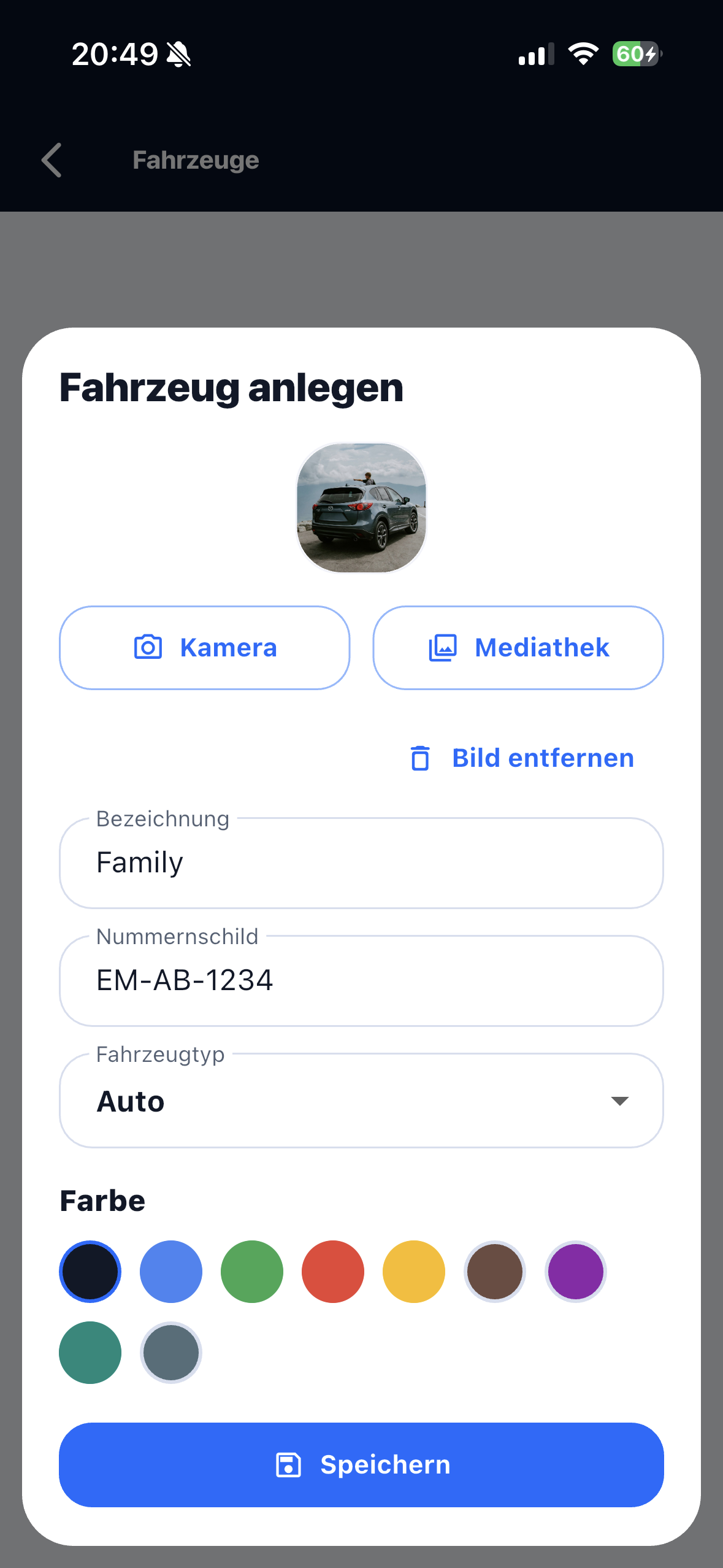 Routeo vehicle form