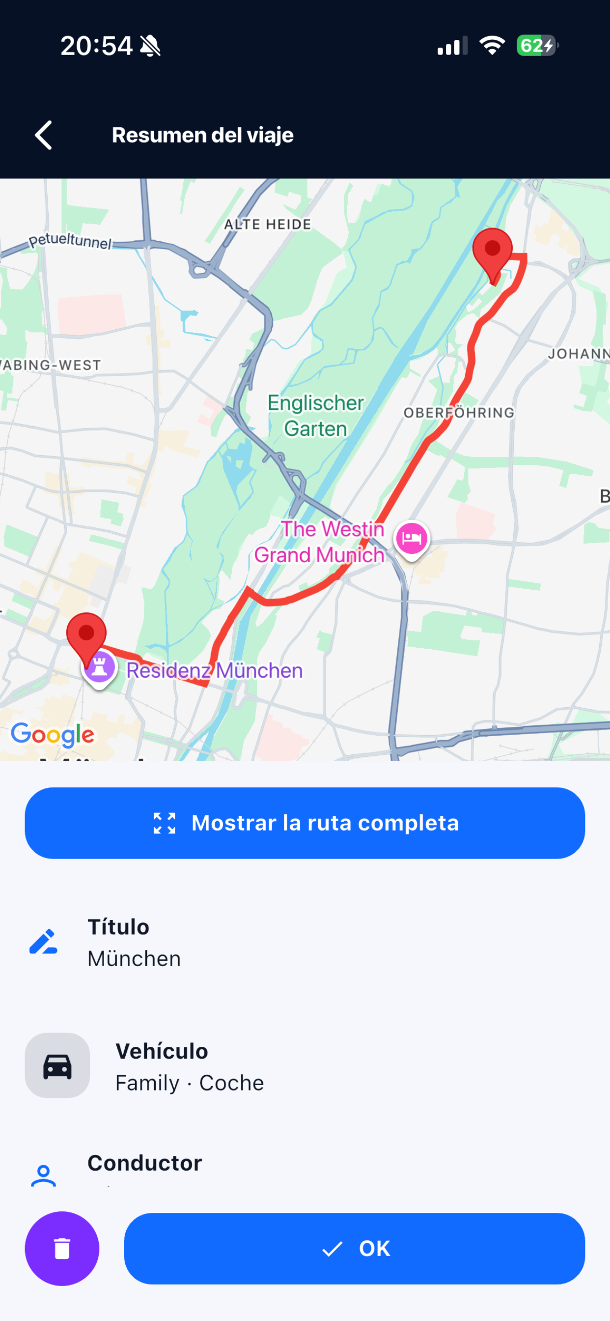 Routeo map summary screenshot