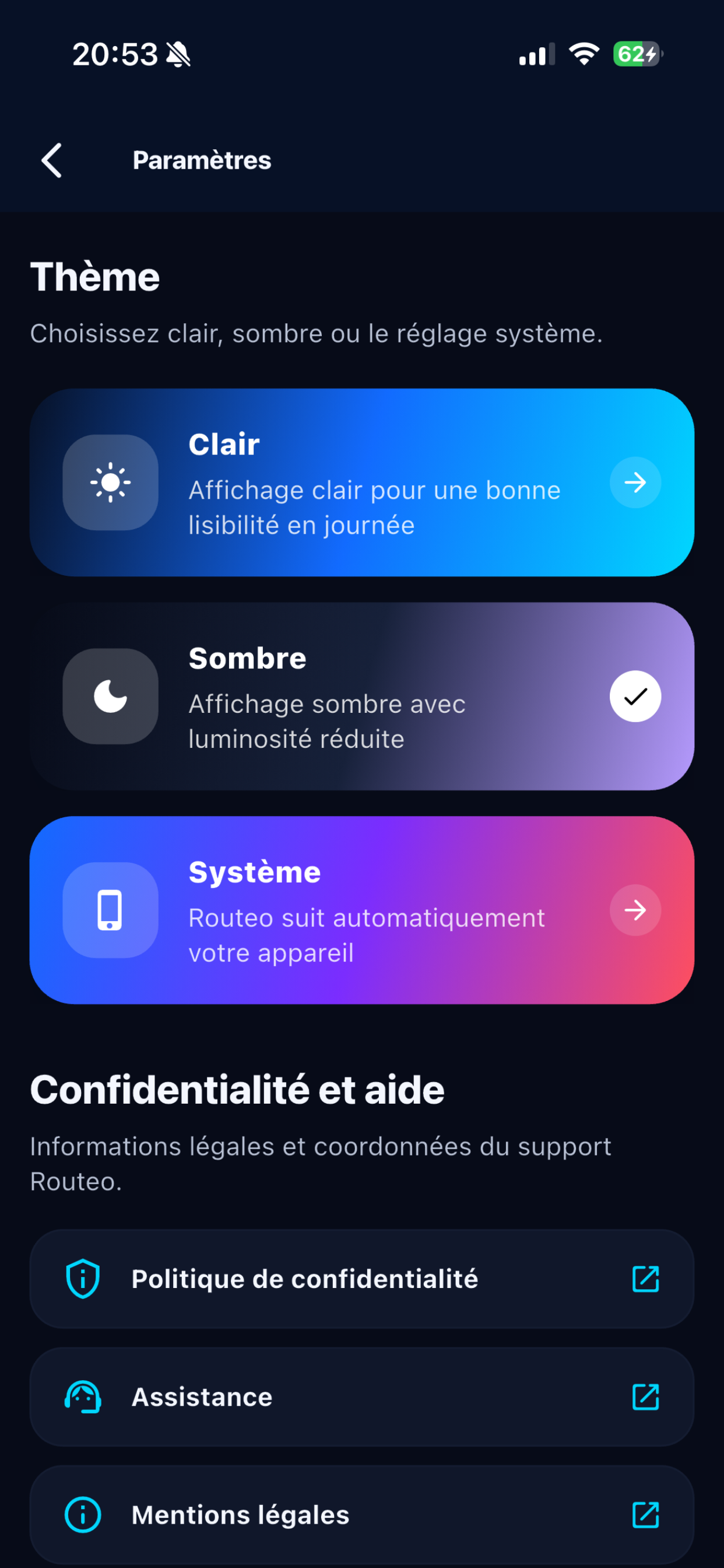 Routeo light mode screenshot